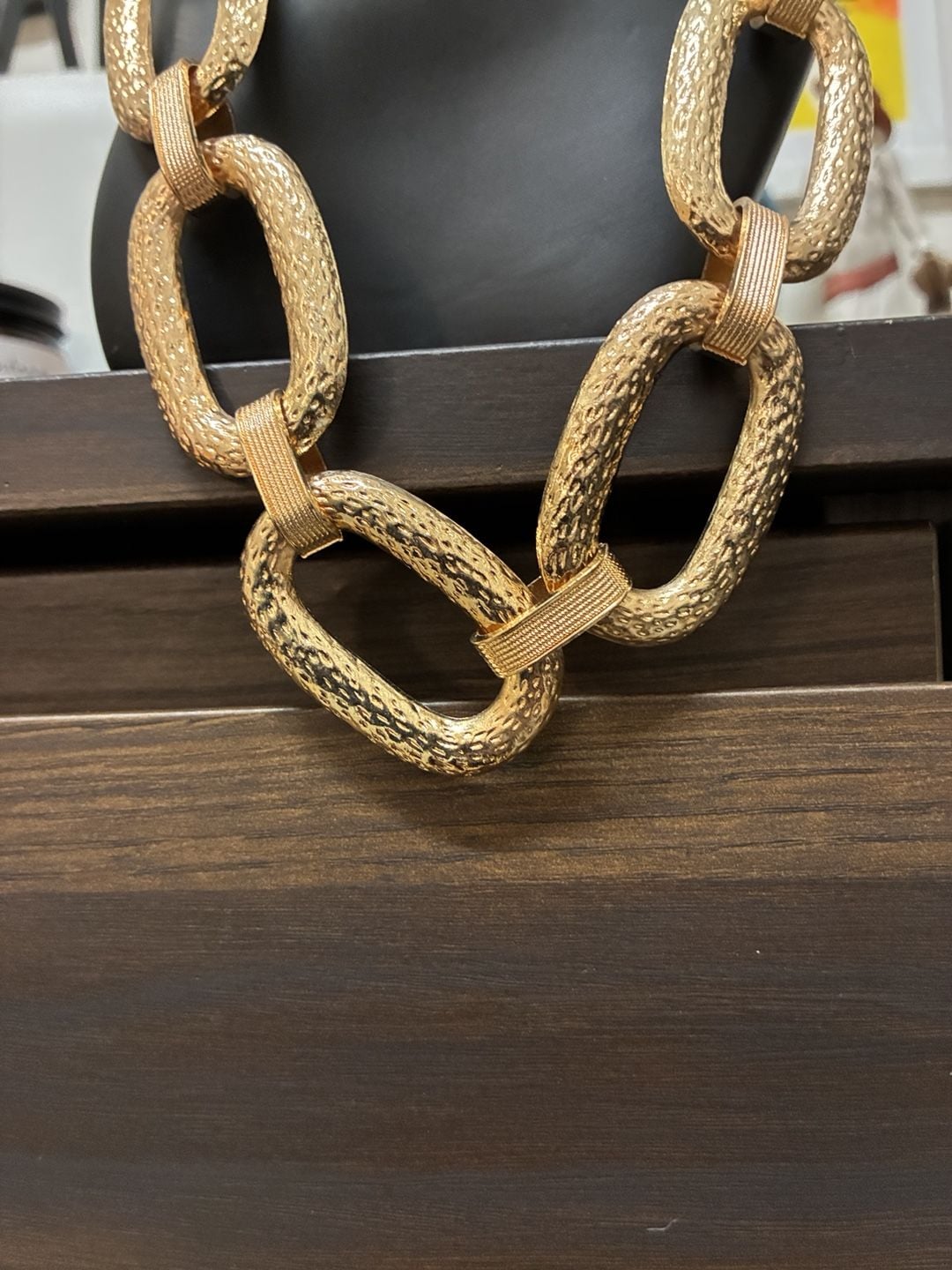 Aldo Vintage 1990s Copper Link Statement Necklace 5