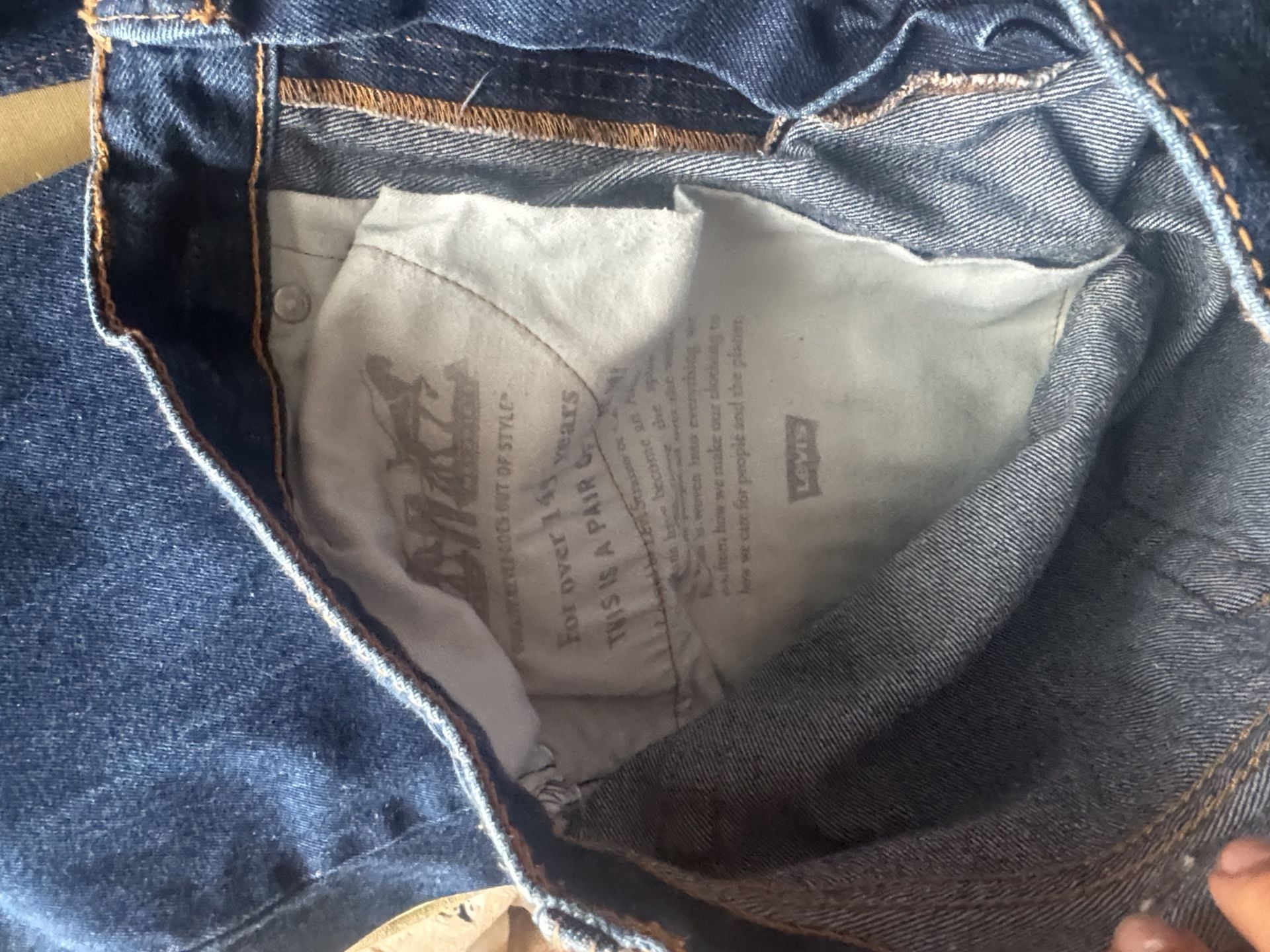 Levi's 505 Regular Fit Jeans 38x29 Dark Wash Straight Leg Denim 3