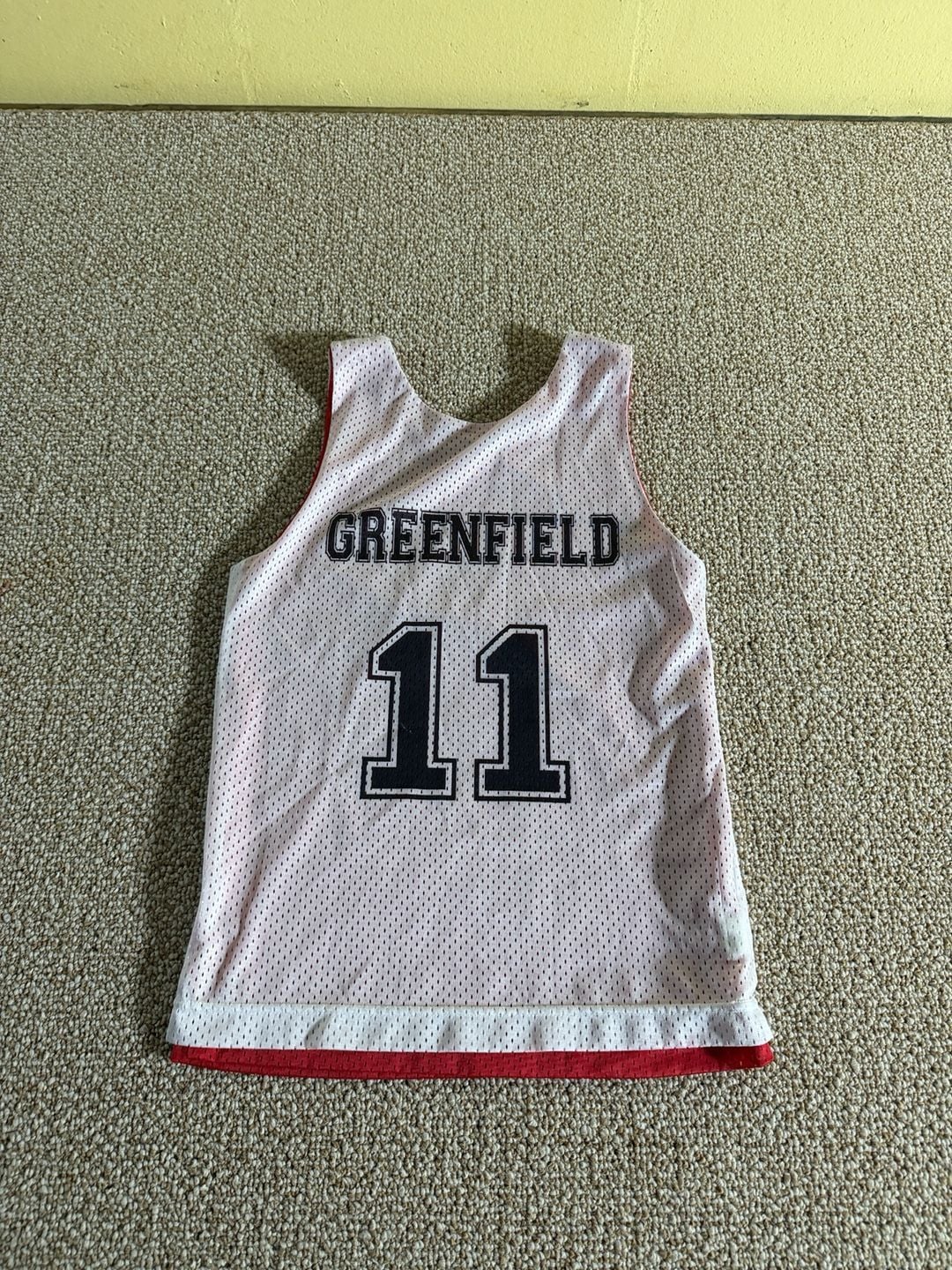 A4 Reversible Basketball Jersey Youth M Greenfield 11 Hot Shots White Red 2