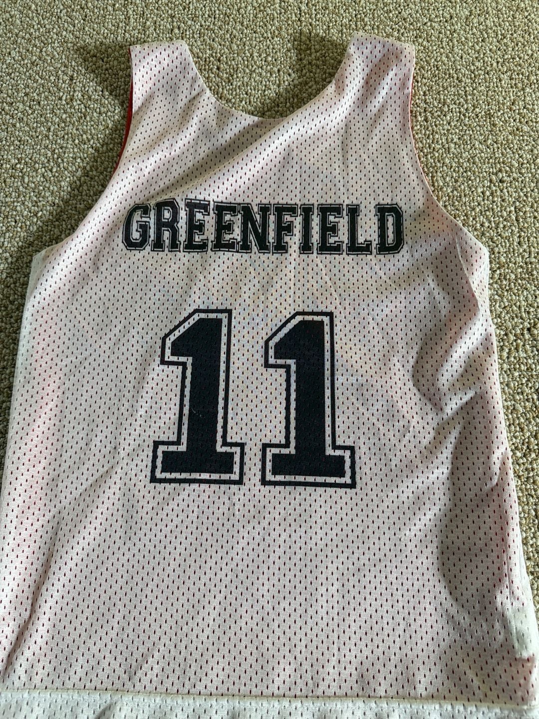 A4 Reversible Basketball Jersey Youth M Greenfield 11 Hot Shots White Red 3