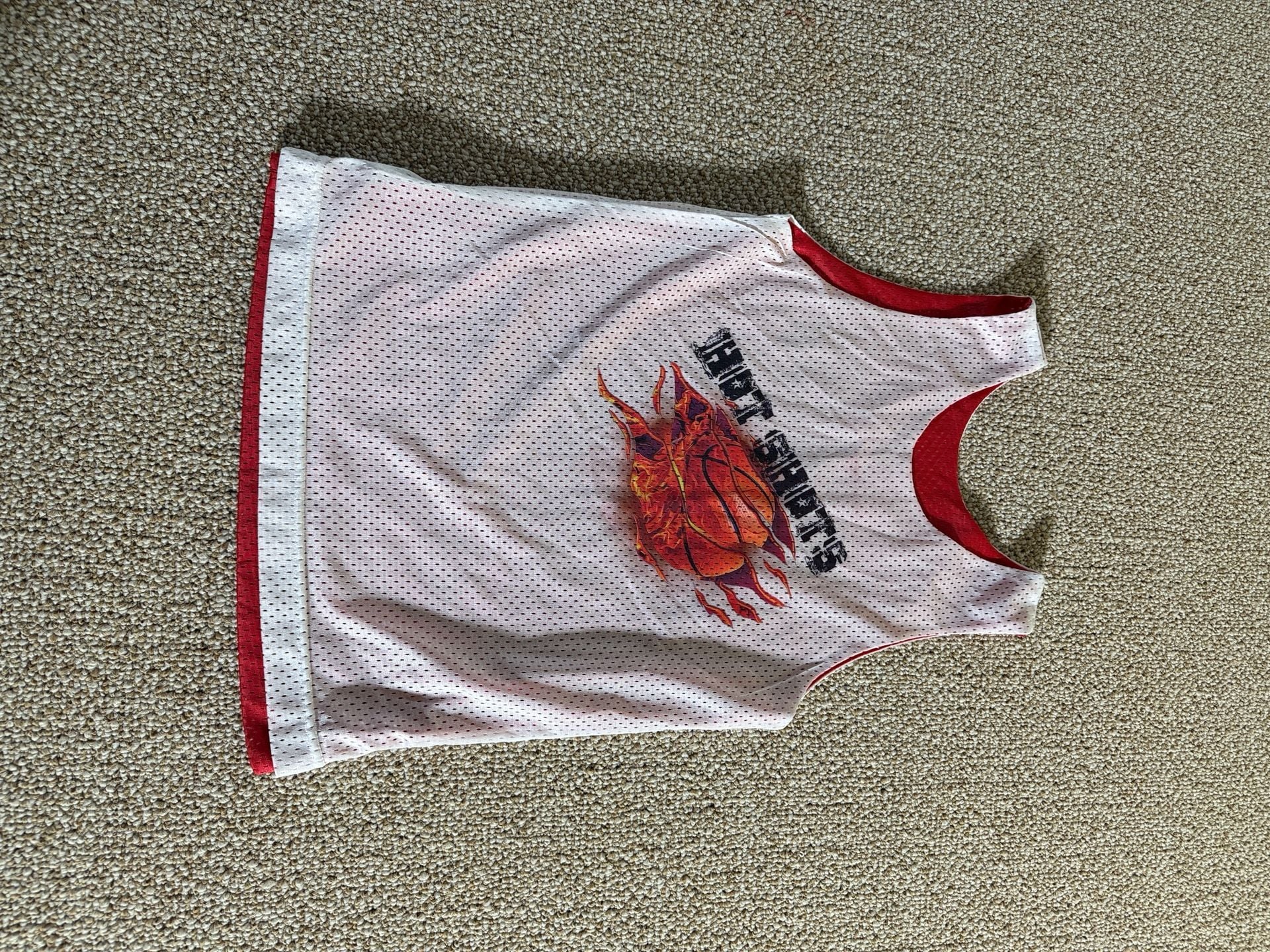 A4 Reversible Basketball Jersey Youth M Greenfield 11 Hot Shots White Red 5