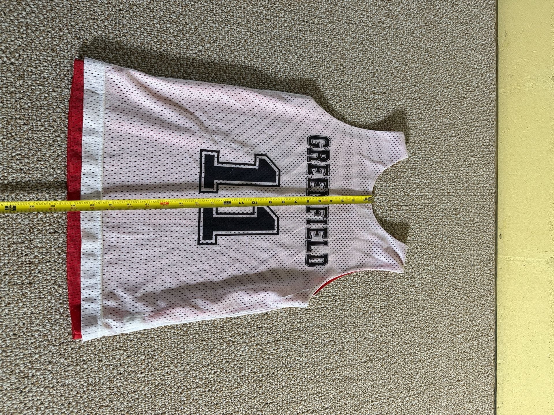 A4 Reversible Basketball Jersey Youth M Greenfield 11 Hot Shots White Red 6
