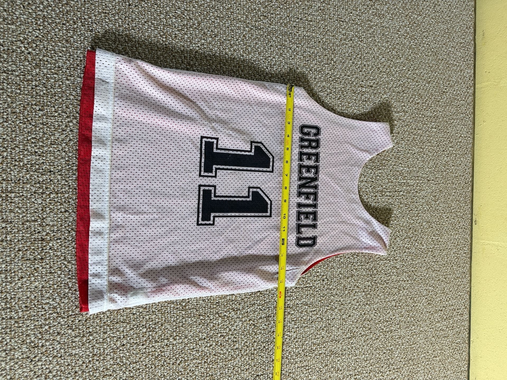 A4 Reversible Basketball Jersey Youth M Greenfield 11 Hot Shots White Red 8