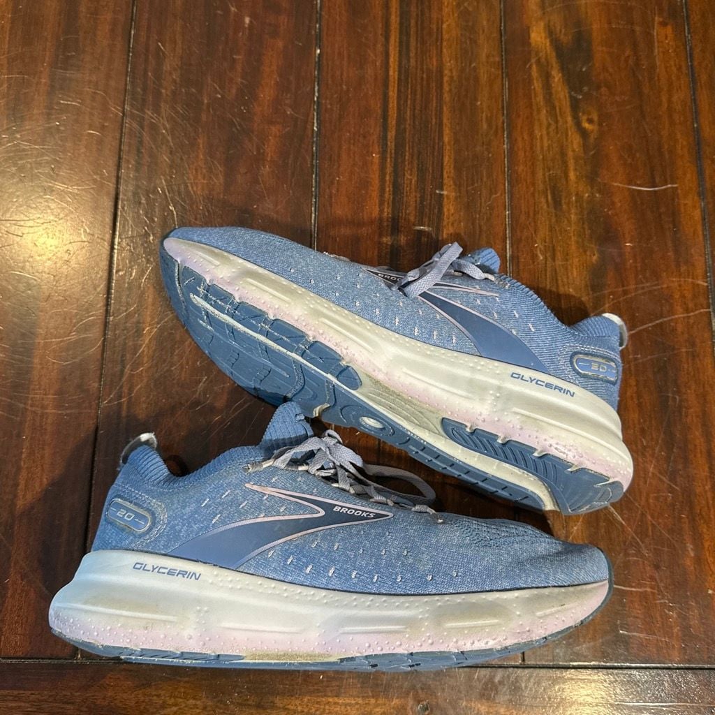 Brooks Glycerin StealthFit 20 Blue White Running Shoes Size 10 Womens 2