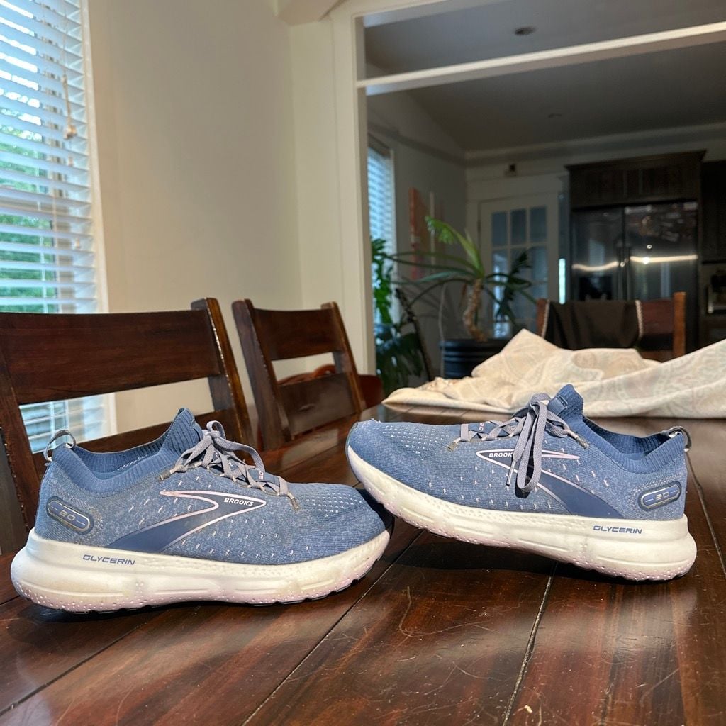 Brooks Glycerin StealthFit 20 Blue White Running Shoes Size 10 Womens 3