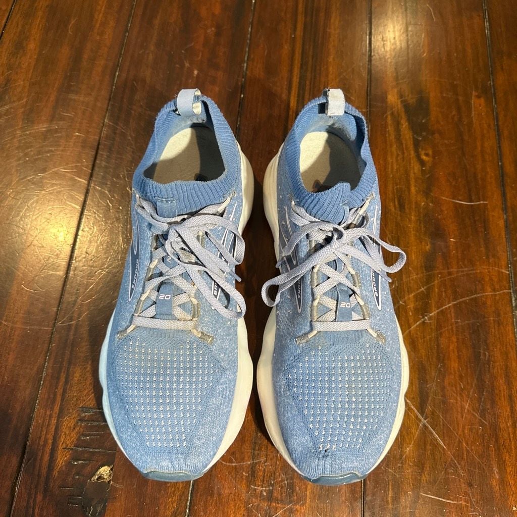 Brooks Glycerin StealthFit 20 Blue White Running Shoes Size 10 Womens 5