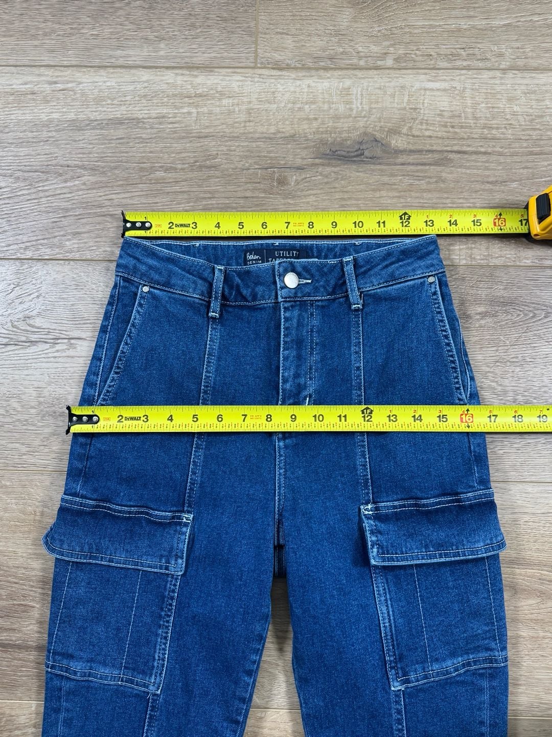 Boden Utility Tapered Leg Jeans Women’s US 4 Blue Cargo Pocket Denim 9
