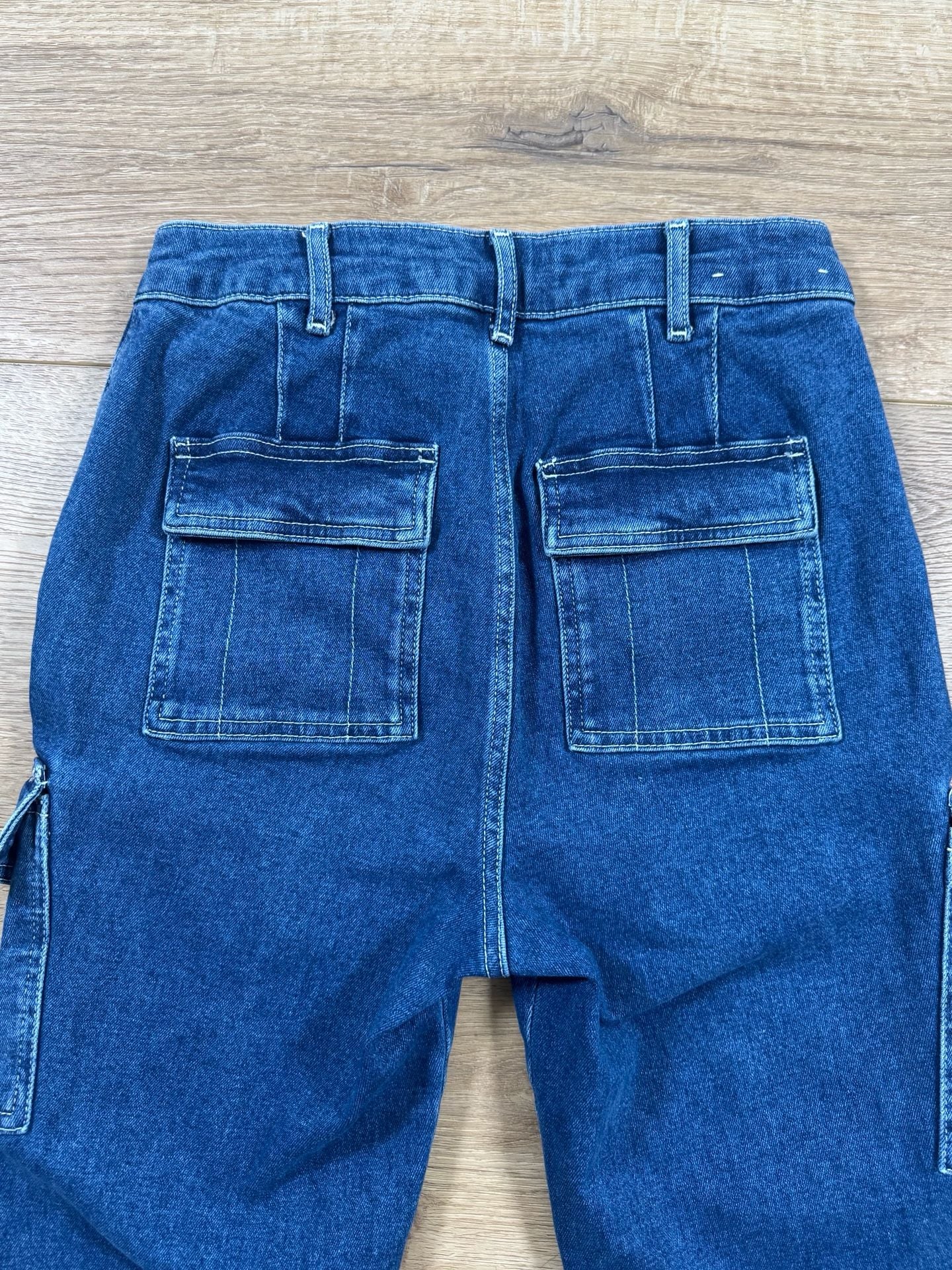 Boden Utility Tapered Leg Jeans Women’s US 4 Blue Cargo Pocket Denim 13