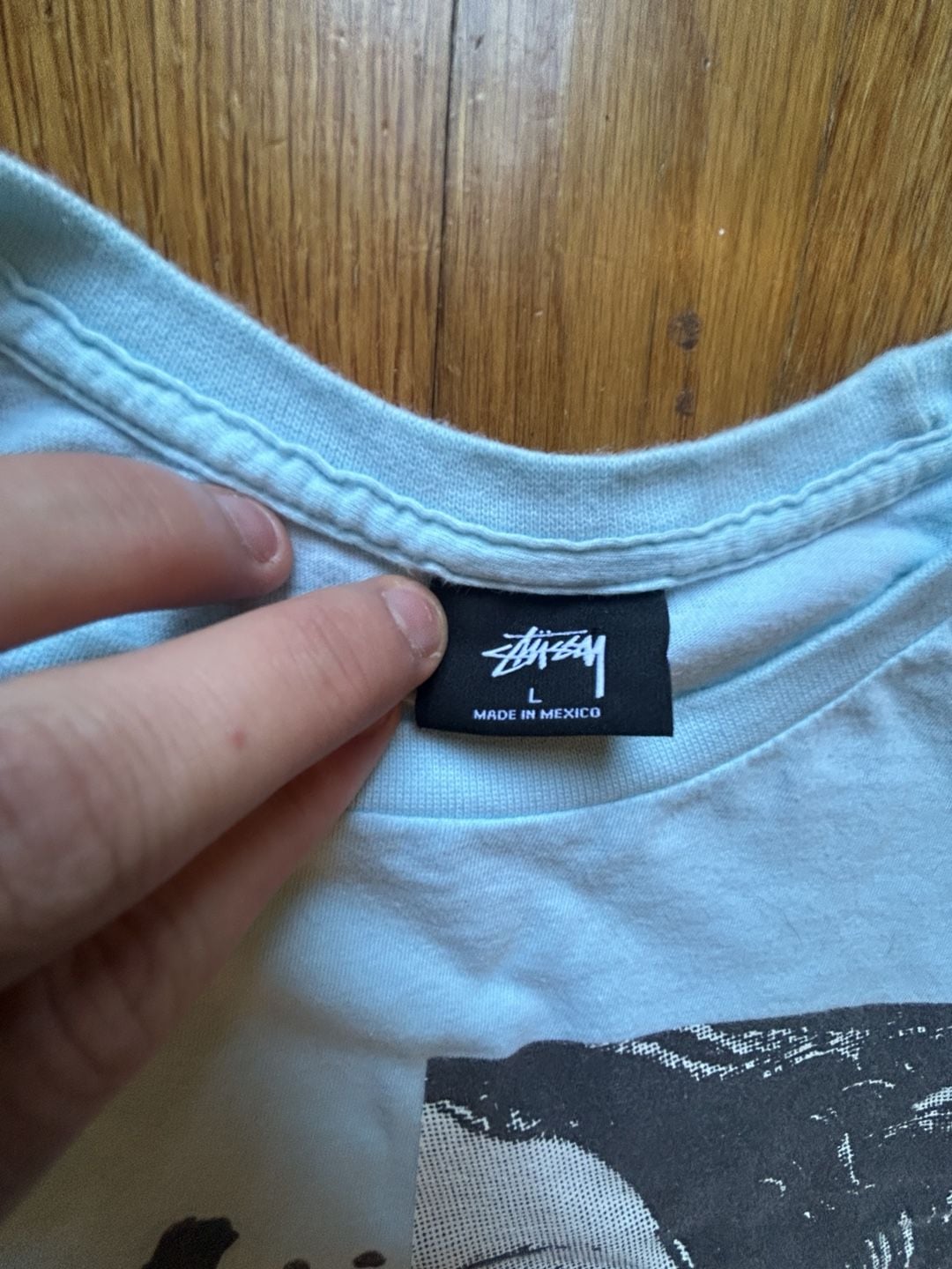 Stussy Graphic T-Shirt Size L Light Blue 3