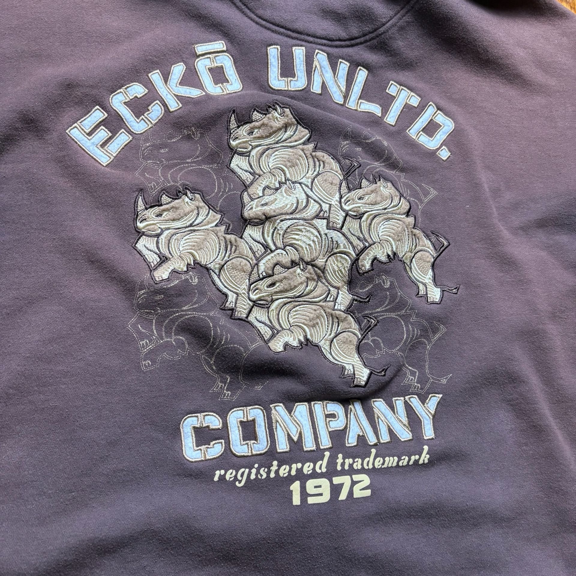 Ecko Unltd Full Zip Hoodie Brown Graphic Sweatshirt 8