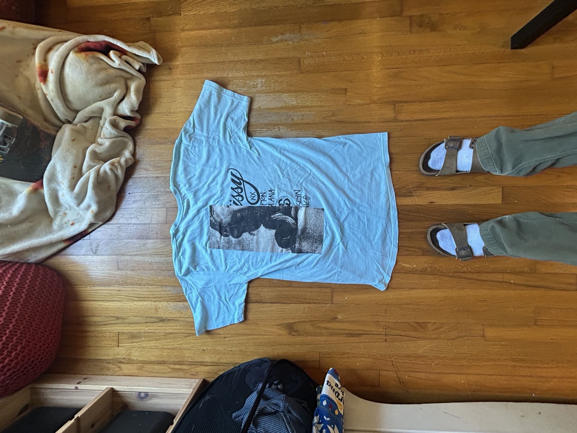 Stussy Graphic T-Shirt Size L Light Blue 4