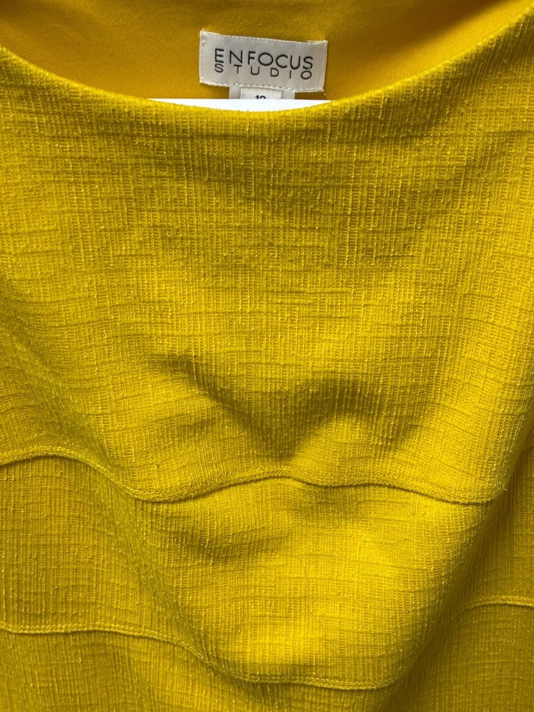 En Focus Studio Dress Size 12 Ceylon Yellow Textured Sleeveless 4