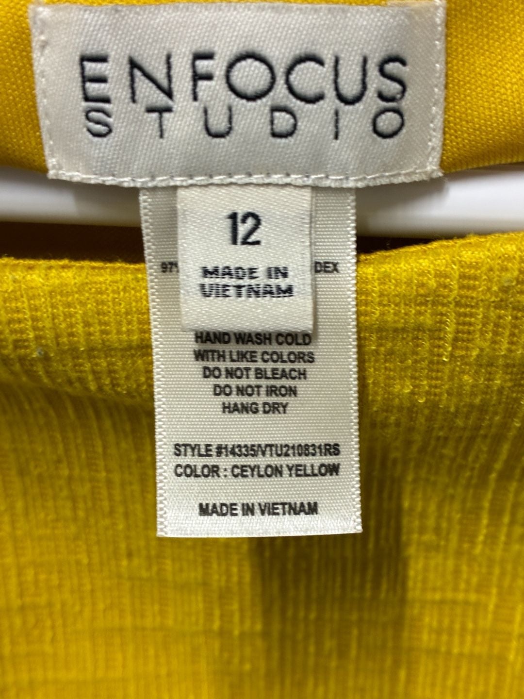 En Focus Studio Dress Size 12 Ceylon Yellow Textured Sleeveless 5