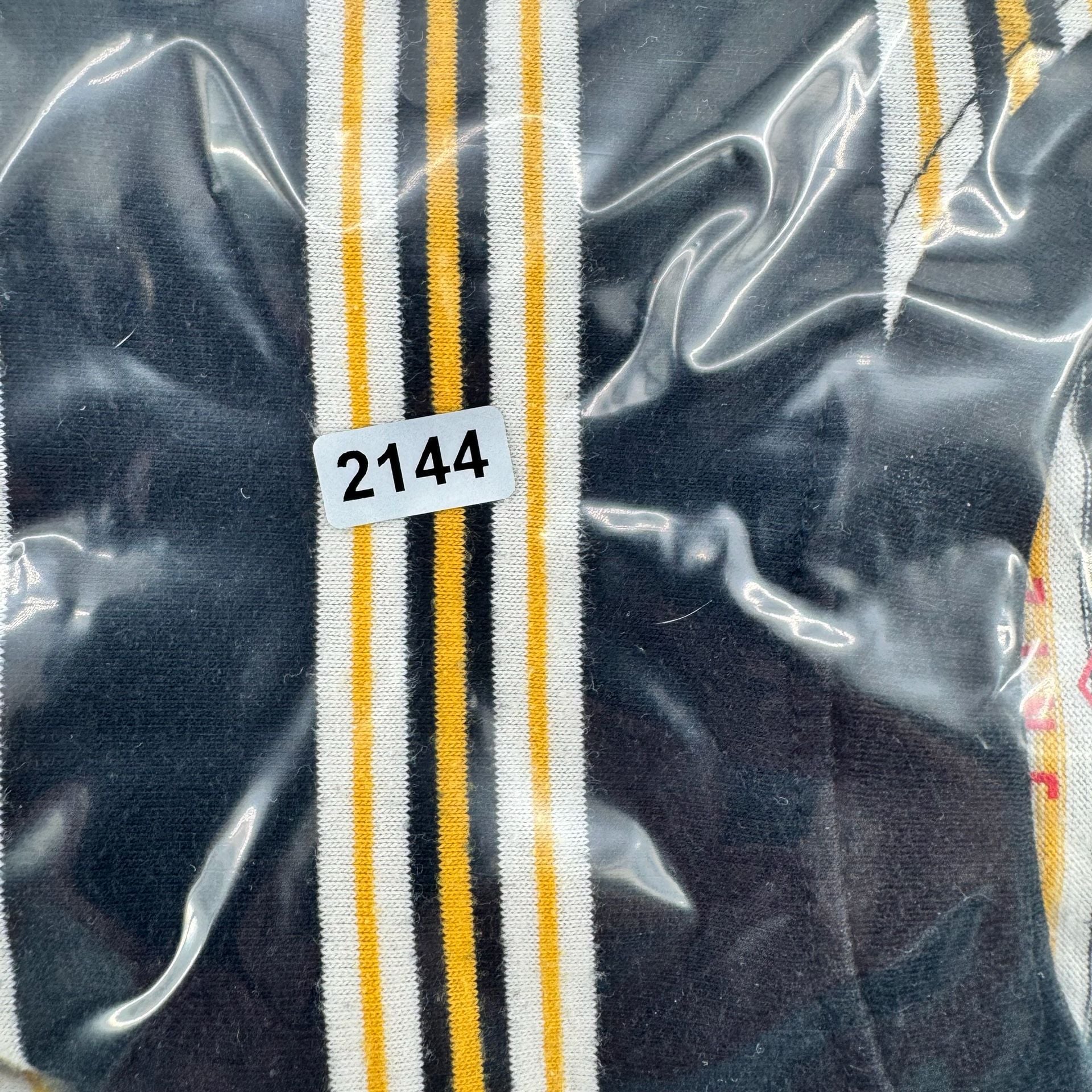 Zine Striped T-Shirt Size M Black Yellow White Short Sleeve Tee 7