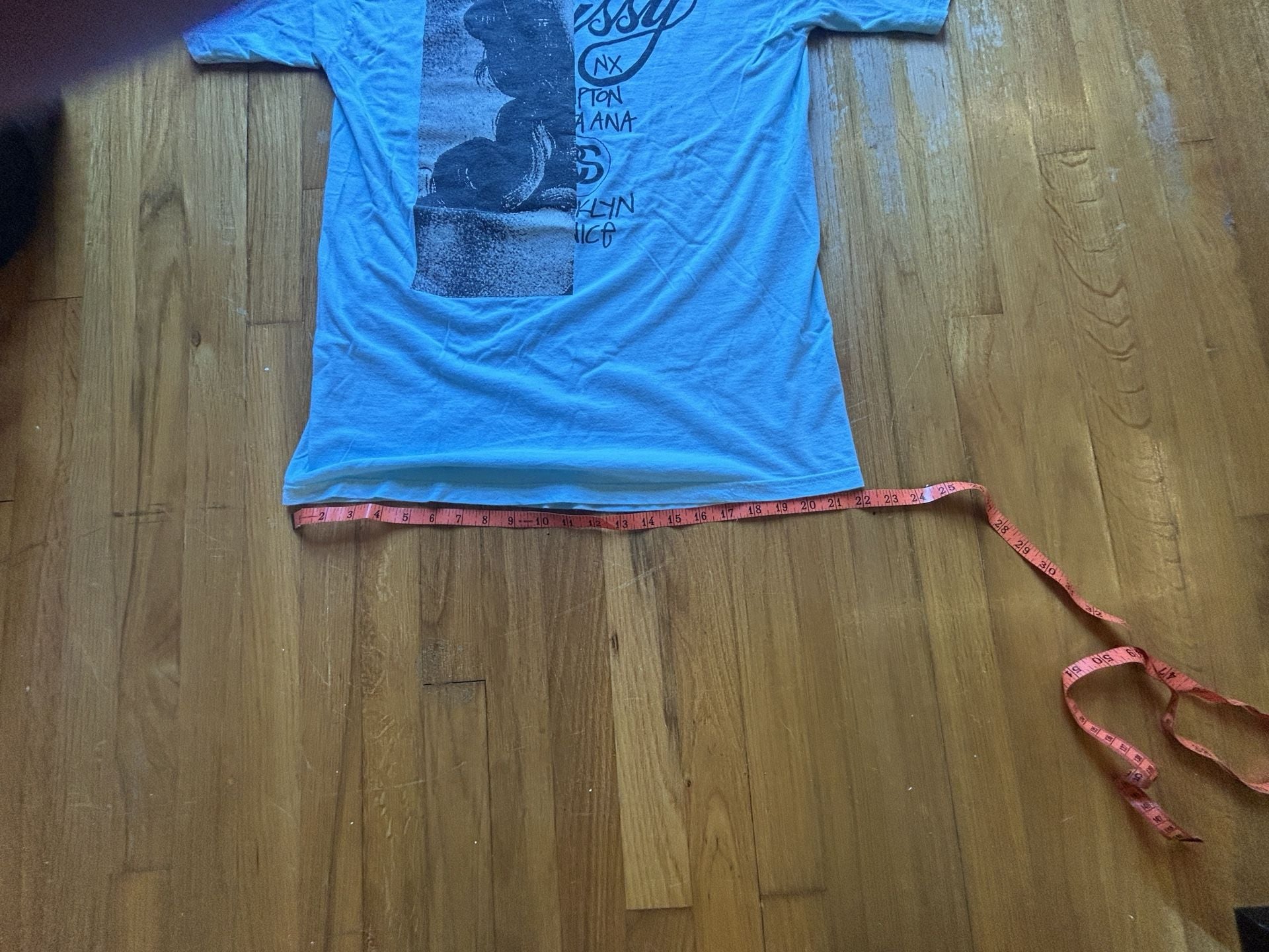 Stussy Graphic T-Shirt Size L Light Blue 5