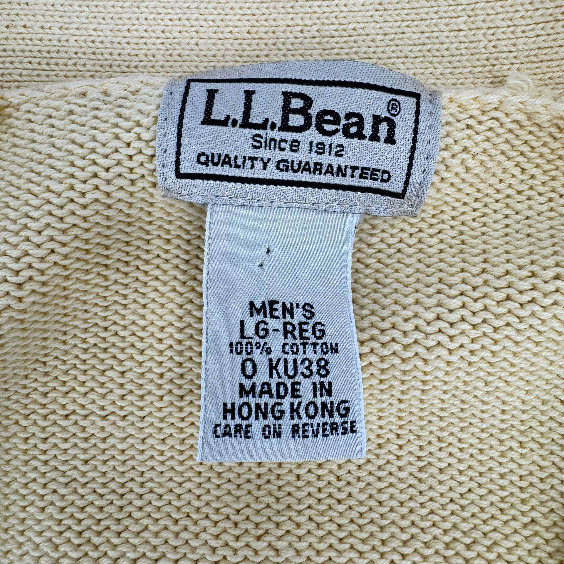 L.L. Bean Cotton V-Neck Cardigan Sweater Men's Size LG-REG Yellow 4