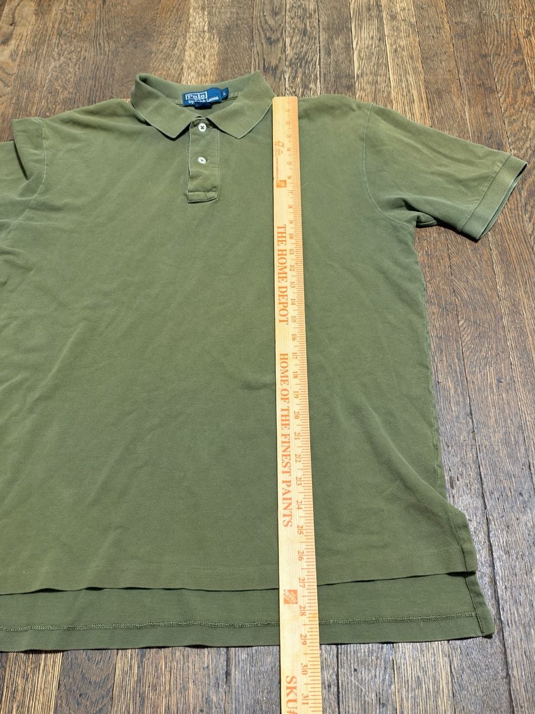 Vintage Fade Polo Ralph Lauren Polo Shirt Size L Olive Green Cotton Short Sleeve 6