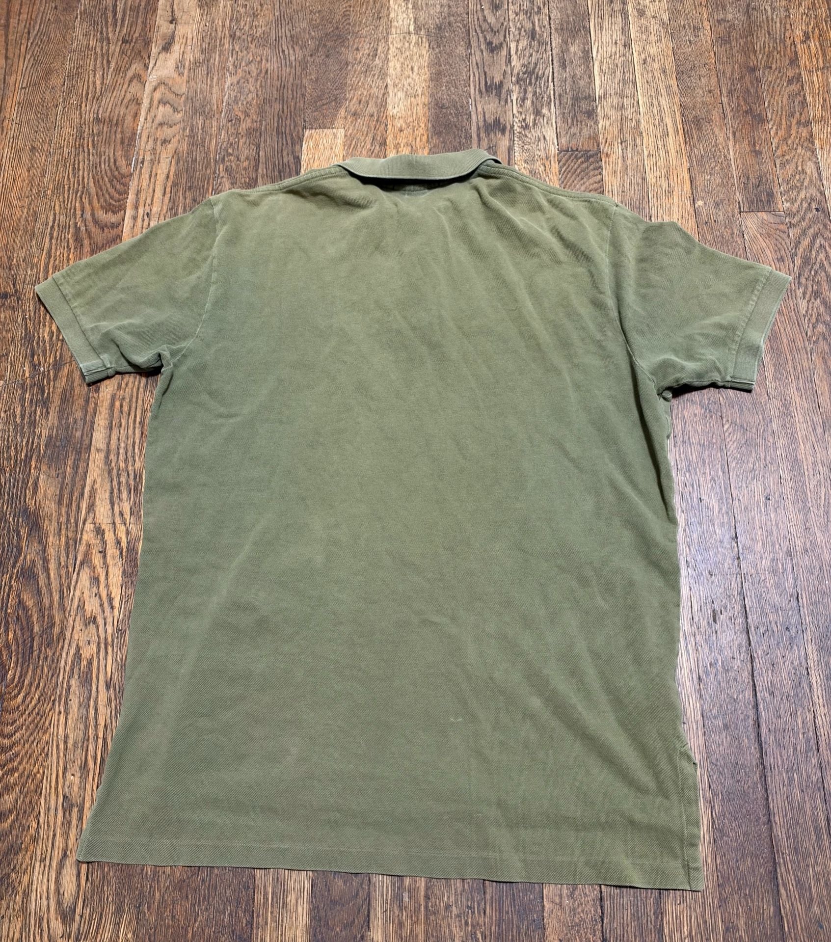Vintage Fade Polo Ralph Lauren Polo Shirt Size L Olive Green Cotton Short Sleeve 7