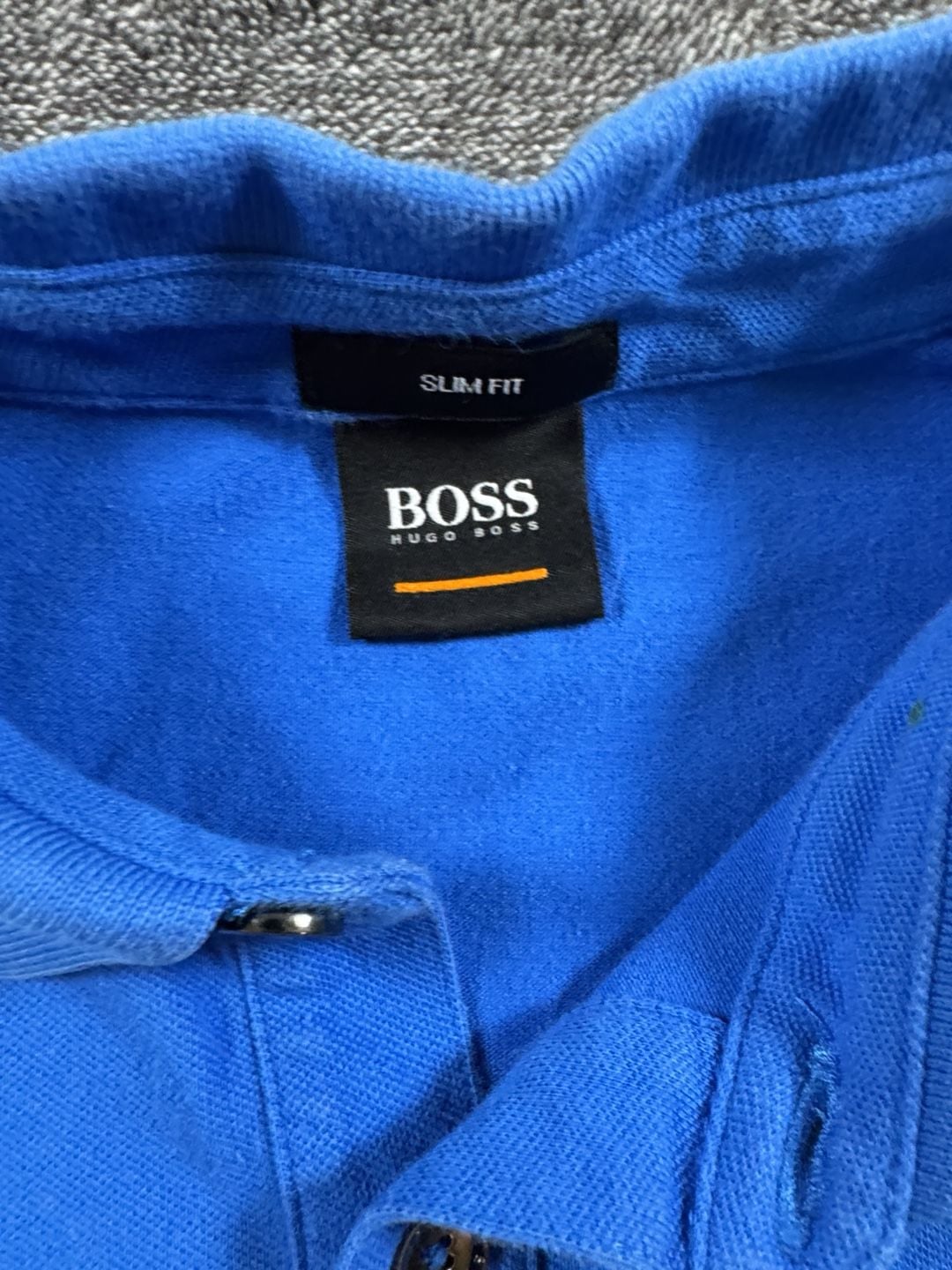 Men’s Boss Hugo Boss Polo Shirt Size M Slim Fit Blue Logo Patch 4