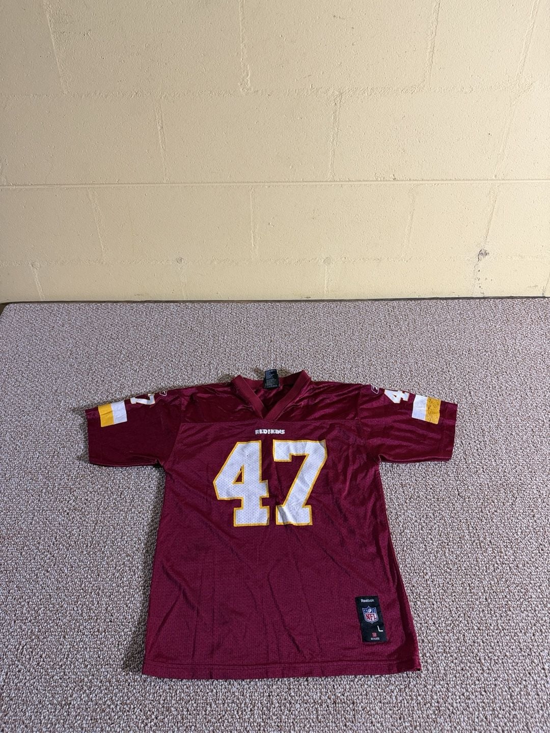 Reebok Washington Redskins 47 Jersey Size Large (14-16) Burgundy 2