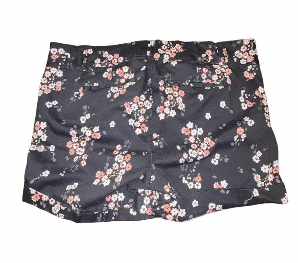 Torrid Shorts Womens 20 Black Pink Floral Print Cuffed Stretch Cotton Summer 3