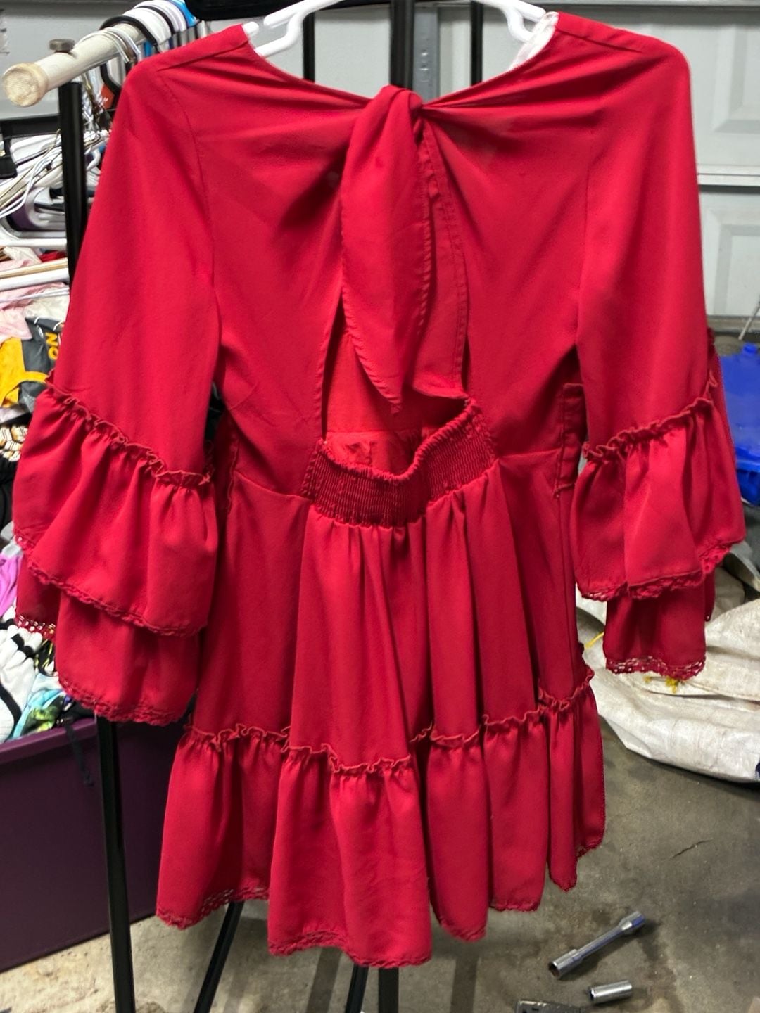 Red Ruffle Dress Long Sleeve 3