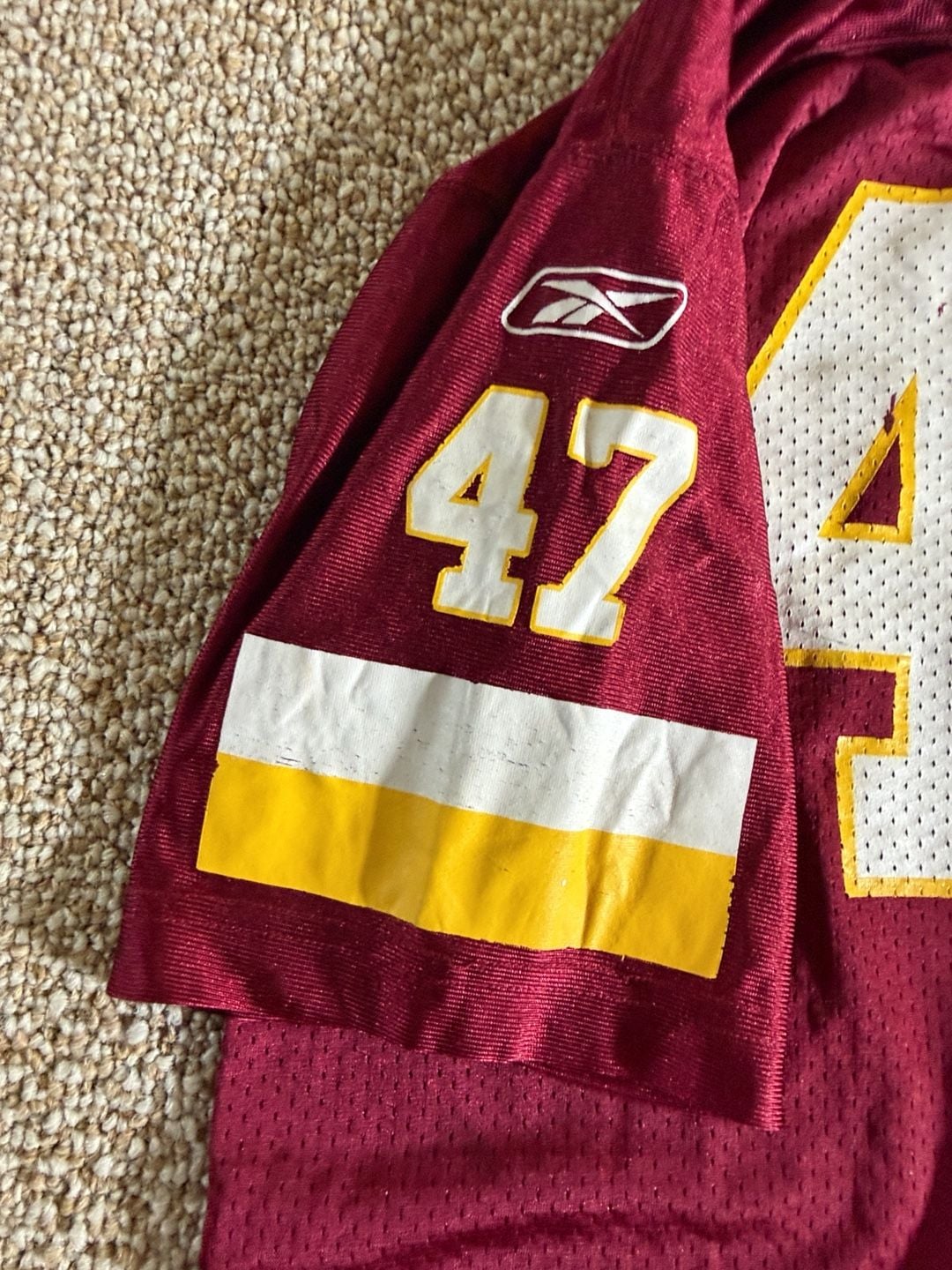 Reebok Washington Redskins 47 Jersey Size Large (14-16) Burgundy 7