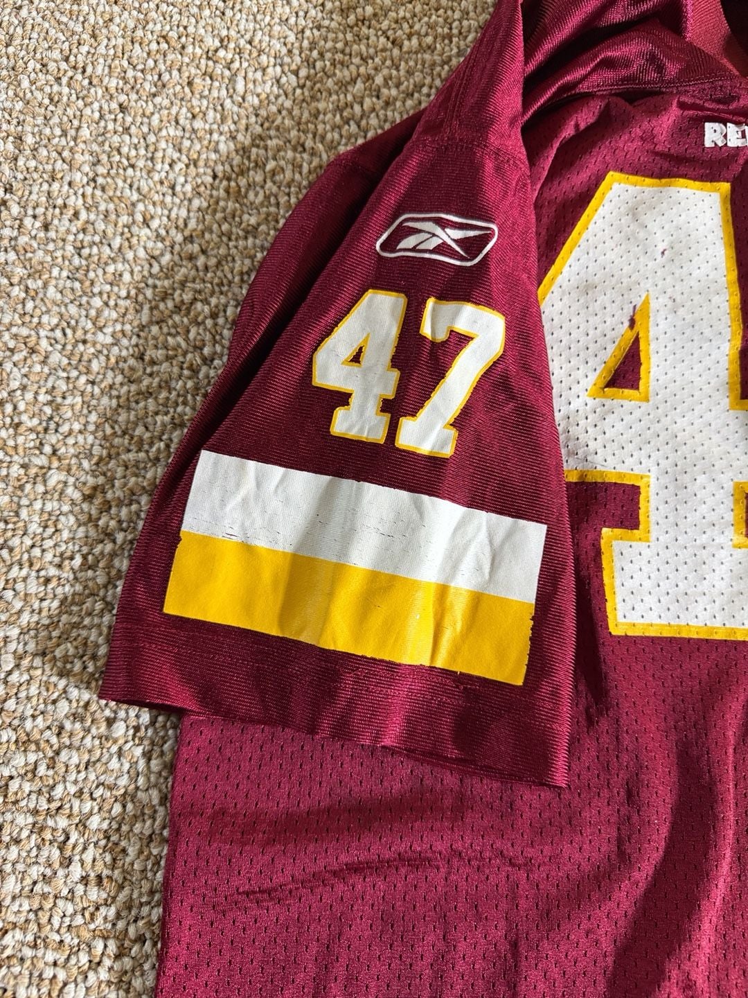 Reebok Washington Redskins 47 Jersey Size Large (14-16) Burgundy 8