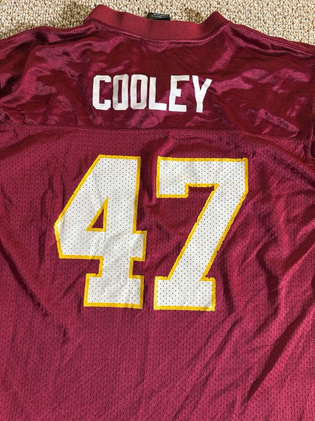 Reebok Washington Redskins 47 Jersey Size Large (14-16) Burgundy 11