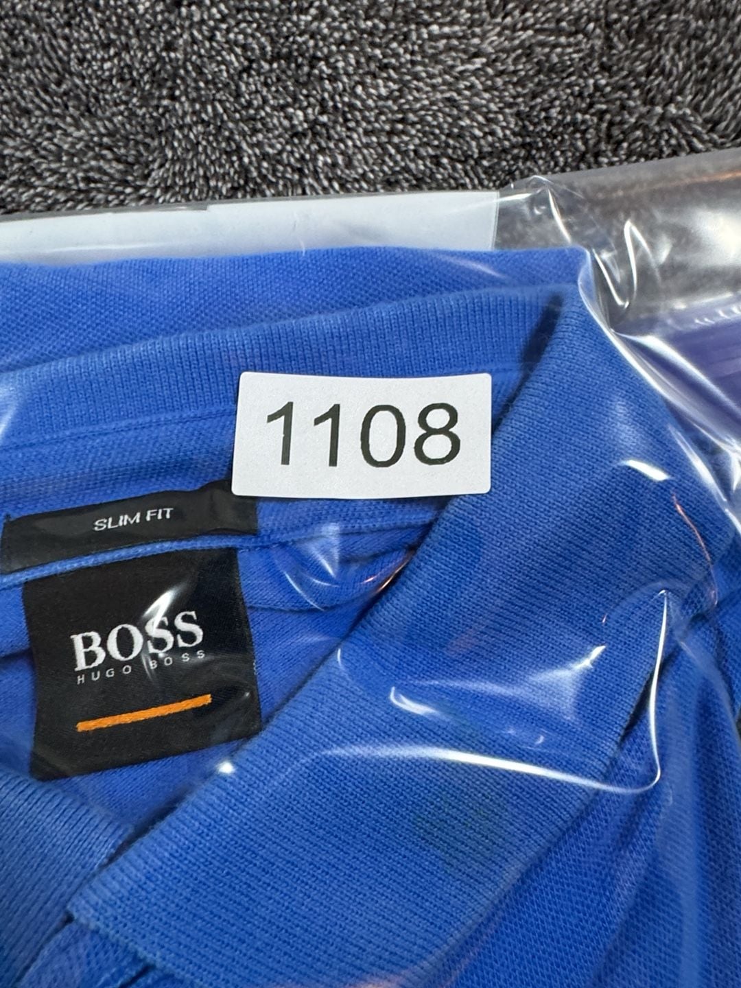 Men’s Boss Hugo Boss Polo Shirt Size M Slim Fit Blue Logo Patch 11