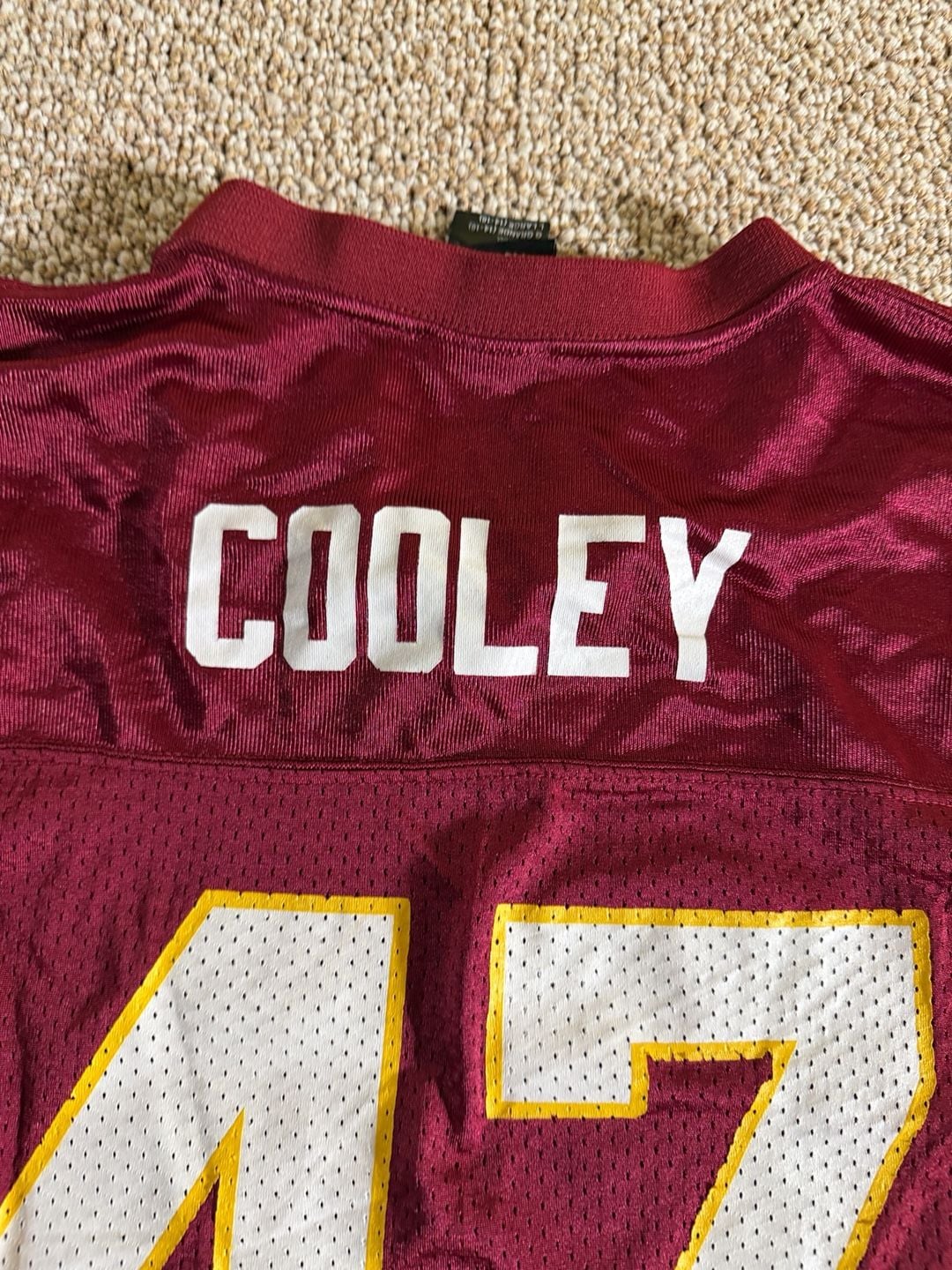 Reebok Washington Redskins 47 Jersey Size Large (14-16) Burgundy 12