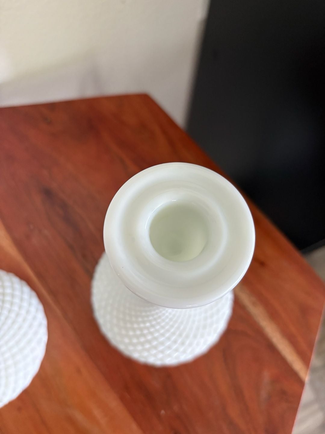 Vintage Westmoreland English Hobnail Milk Glass Candlestick set 8 in. 8