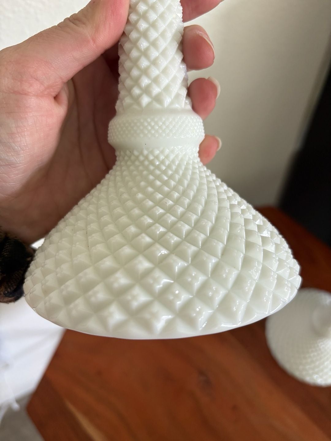 Vintage Westmoreland English Hobnail Milk Glass Candlestick set 8 in. 11
