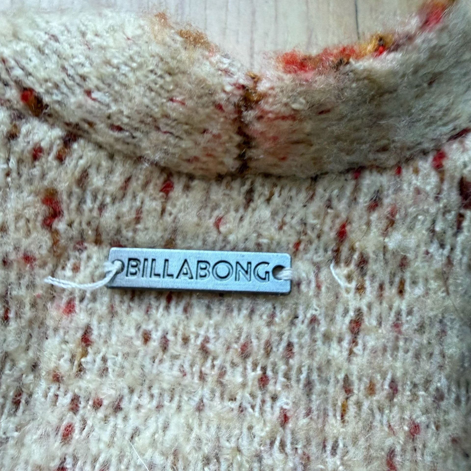 Billabong Women's Striped Open Front Cropped Cardigan Sweater Retro Striped Small 8