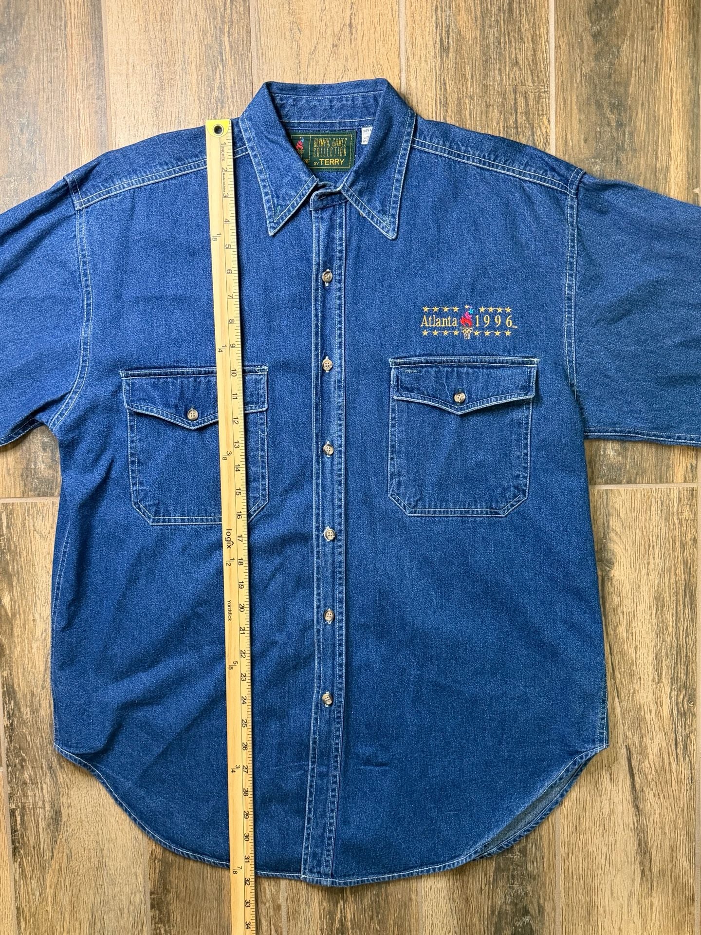 Vintage 1996 Denim Button Up Jacket Atlanta Olympic Games Collection By Terry 6