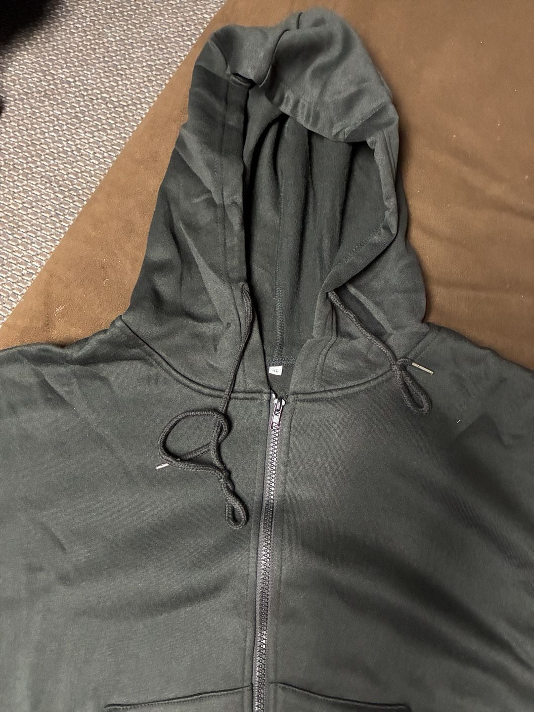 Unbranded Zip-Up Hoodie And Shorts Set Size XL Dark Green 3
