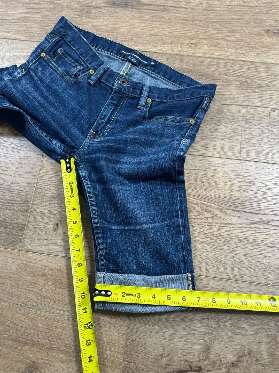 Ralph Lauren Sport Denim Bermuda Shorts Cuffed Blue Stretch Size 28 7