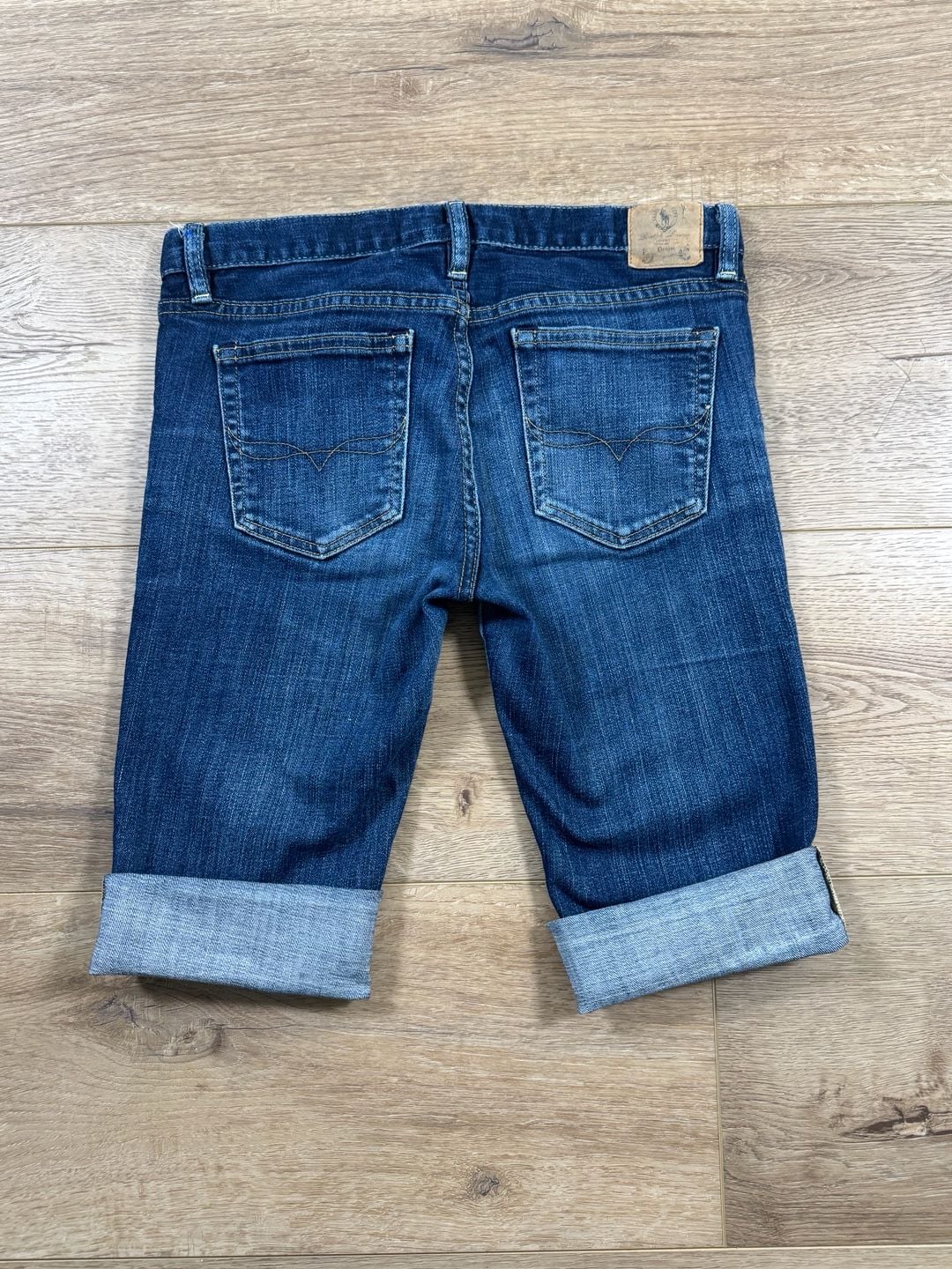 Ralph Lauren Sport Denim Bermuda Shorts Cuffed Blue Stretch Size 28 8