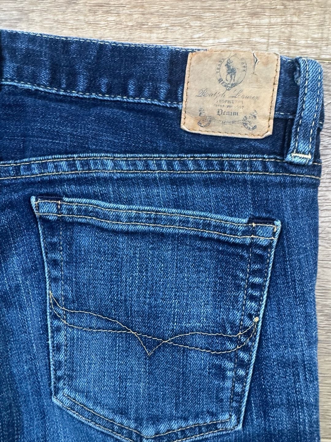 Ralph Lauren Sport Denim Bermuda Shorts Cuffed Blue Stretch Size 28 9