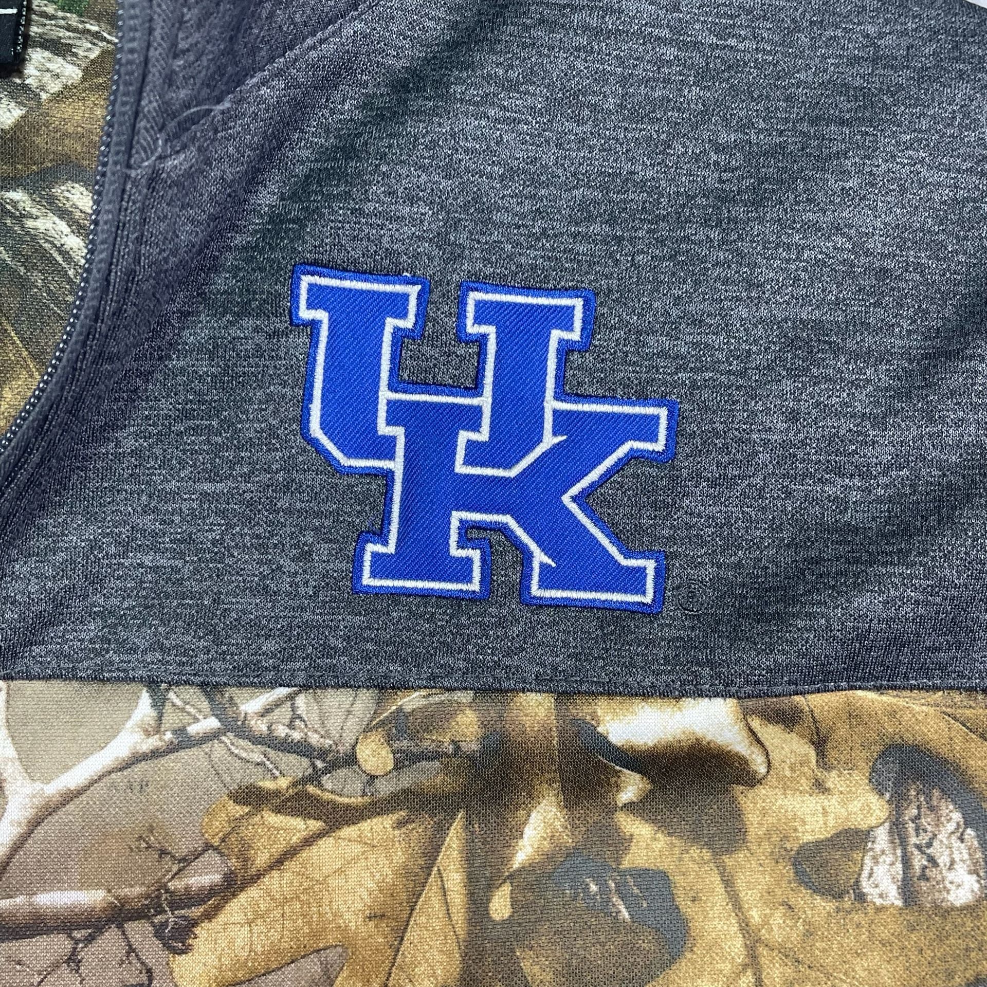 Kentucky Wildcats Colosseum Real Tree Camo 1/4 Zip Pullover Size M 9