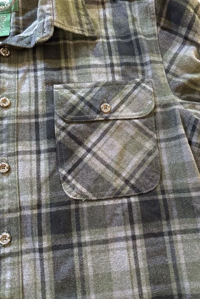 Stillwater Supply Co. Plaid Flannel Shirt Size L Green Black Long Sleeve 7