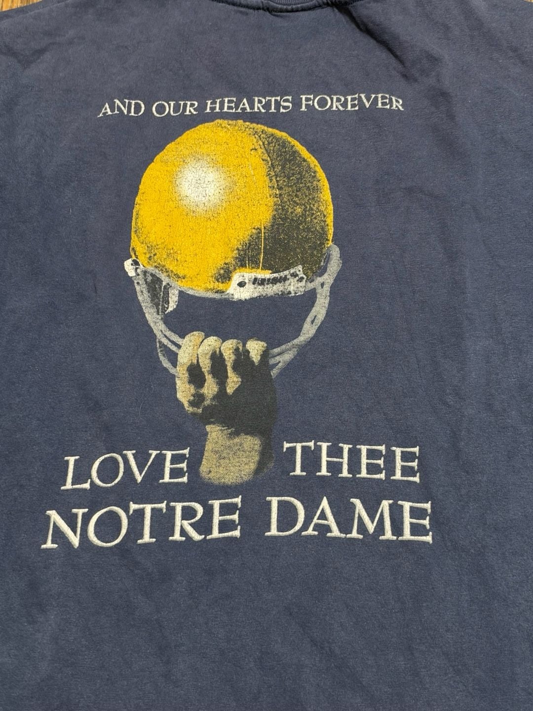 Vintage Champion Notre Dame Football 1999 T-Shirt Blue Large 9