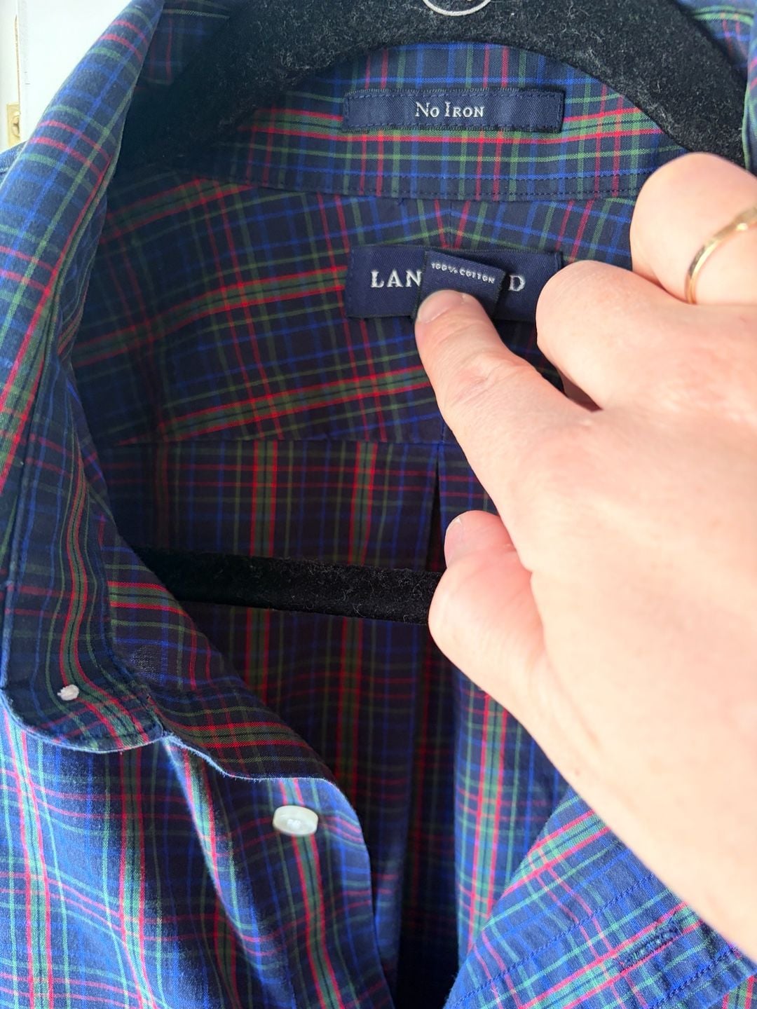 Lands' End No Iron Plaid Button Down Collegiate Prep New England Fall  7