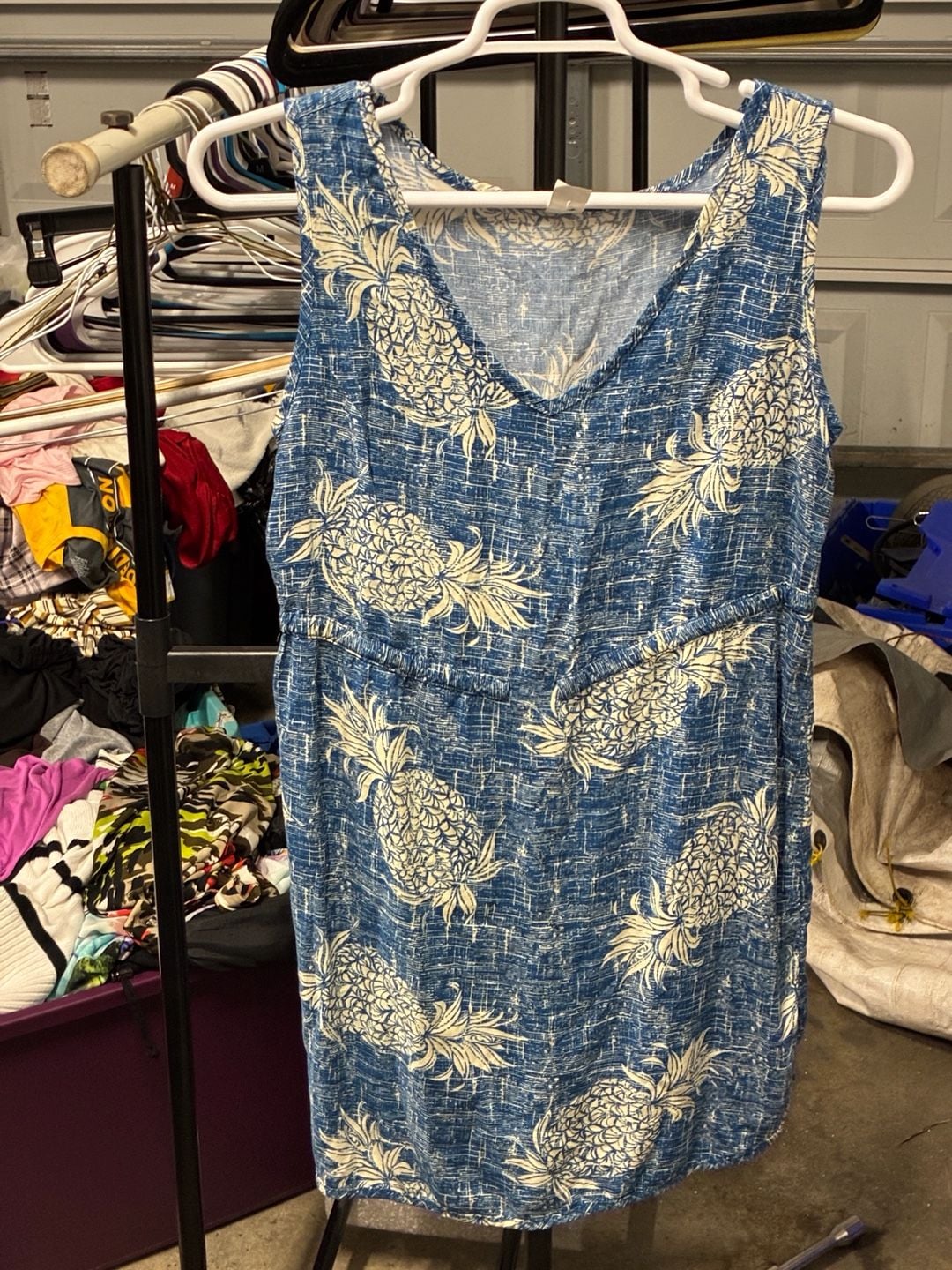 Old Navy Pineapple Dress Size L Blue 2
