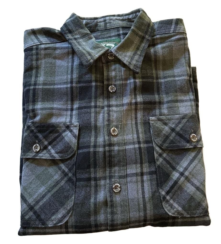 Stillwater Supply Co. Plaid Flannel Shirt Size L Green Black Long Sleeve 11
