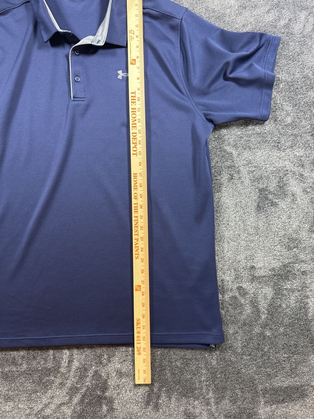 Under Armour Polo Shirt Size 3XLT Blue Striped Golf Performance 7