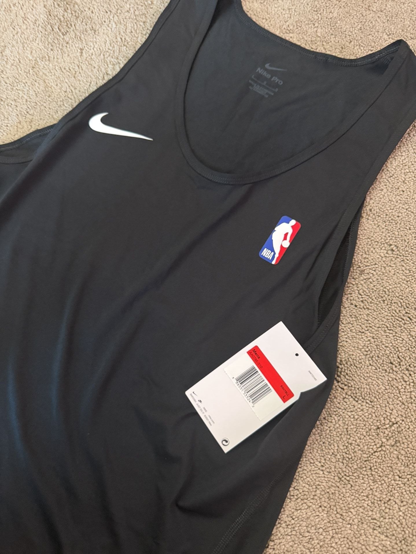 Nike Pro NBA Tank Top Size L Black Athletic Jersey AA0785-010 5