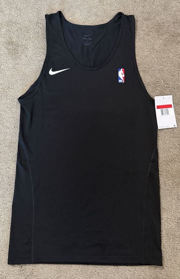 Nike Pro NBA Tank Top Size L Black Athletic Jersey AA0785-010 2