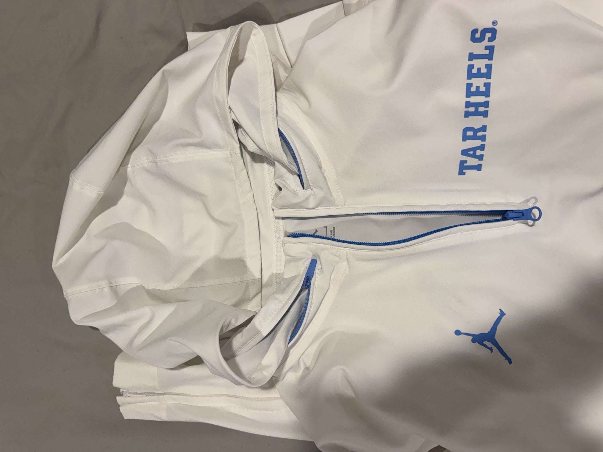 Jordan UNC Tar Heels 1/2 Zip Hoodie Size L White 5