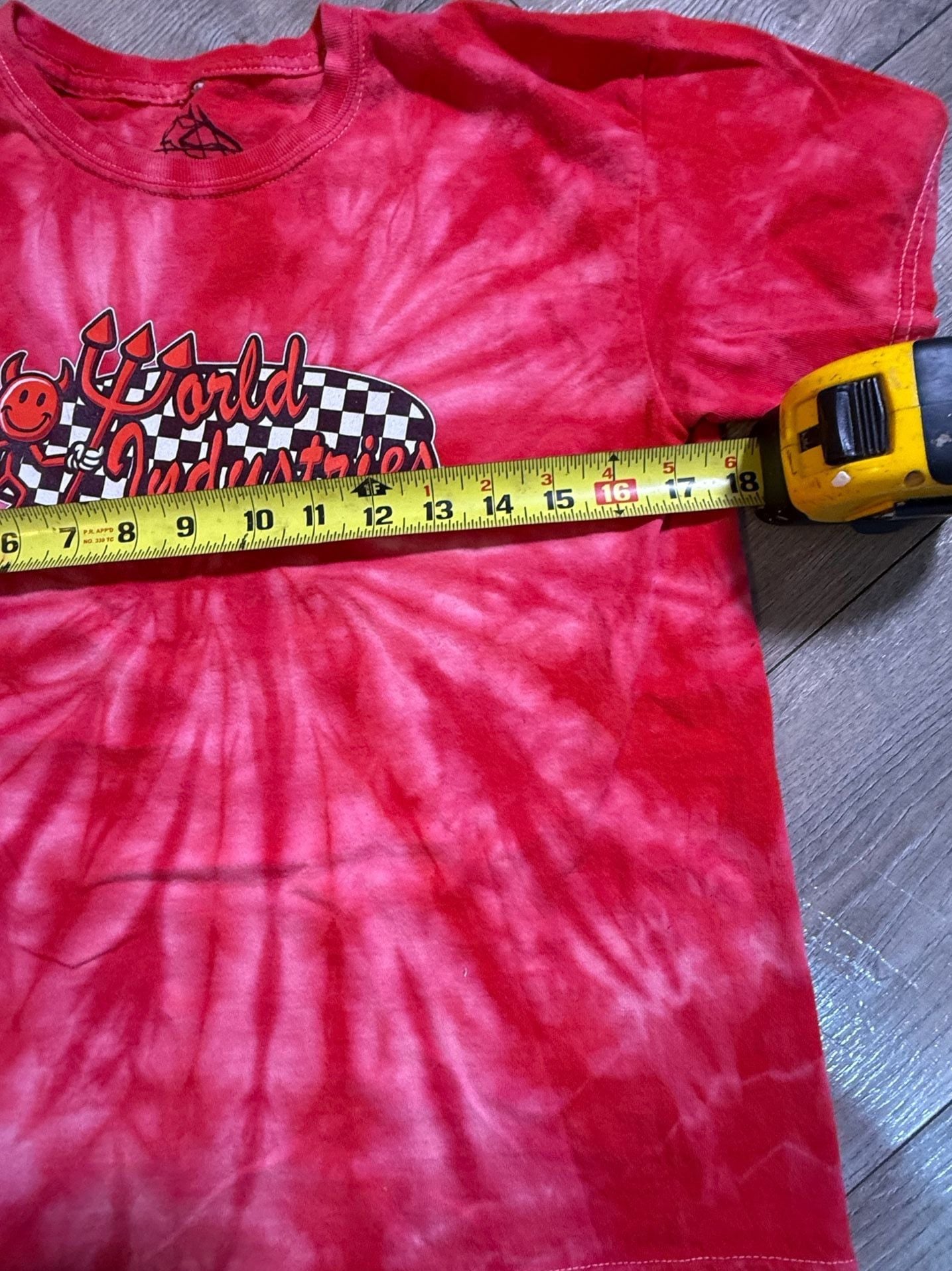 World Industries Tie Dye T Shirt Size L Red Graphic Skater 5